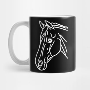 white horse outline Mug